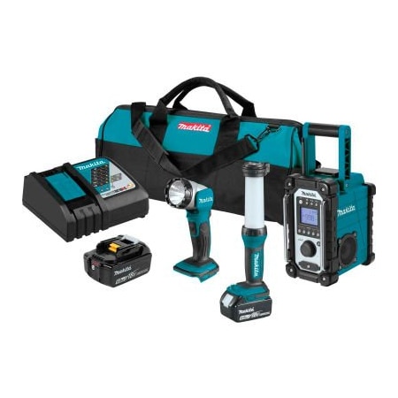 Makita Makita LXT Cordless Emergency Preparedness 3-Pc. Combo Kit, 5.0Ah, 18V, Lithium-Ion XT338T